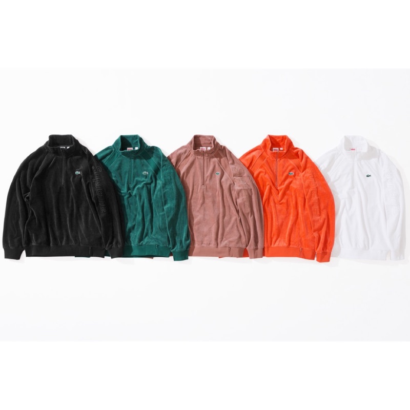 『Definite』Supreme X Lacoste Velour Half-Zip Track Top