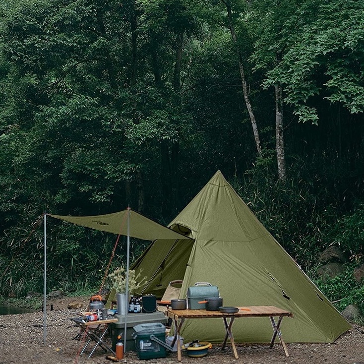 日本帳篷代購🇯🇵 GOGlamping 印地安帳篷 三角帳篷 附前庭 帳篷 四人用 露營野餐登山旅遊