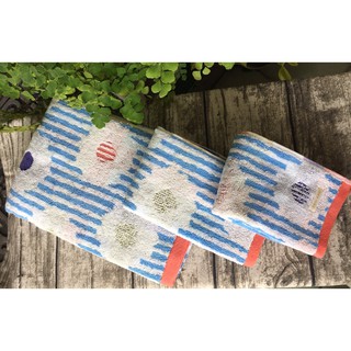☆薇菈日本精品☆今治 SOU・SOU SO-SU-U 純棉 方巾 長毛巾 浴巾-白菊 藍色線條