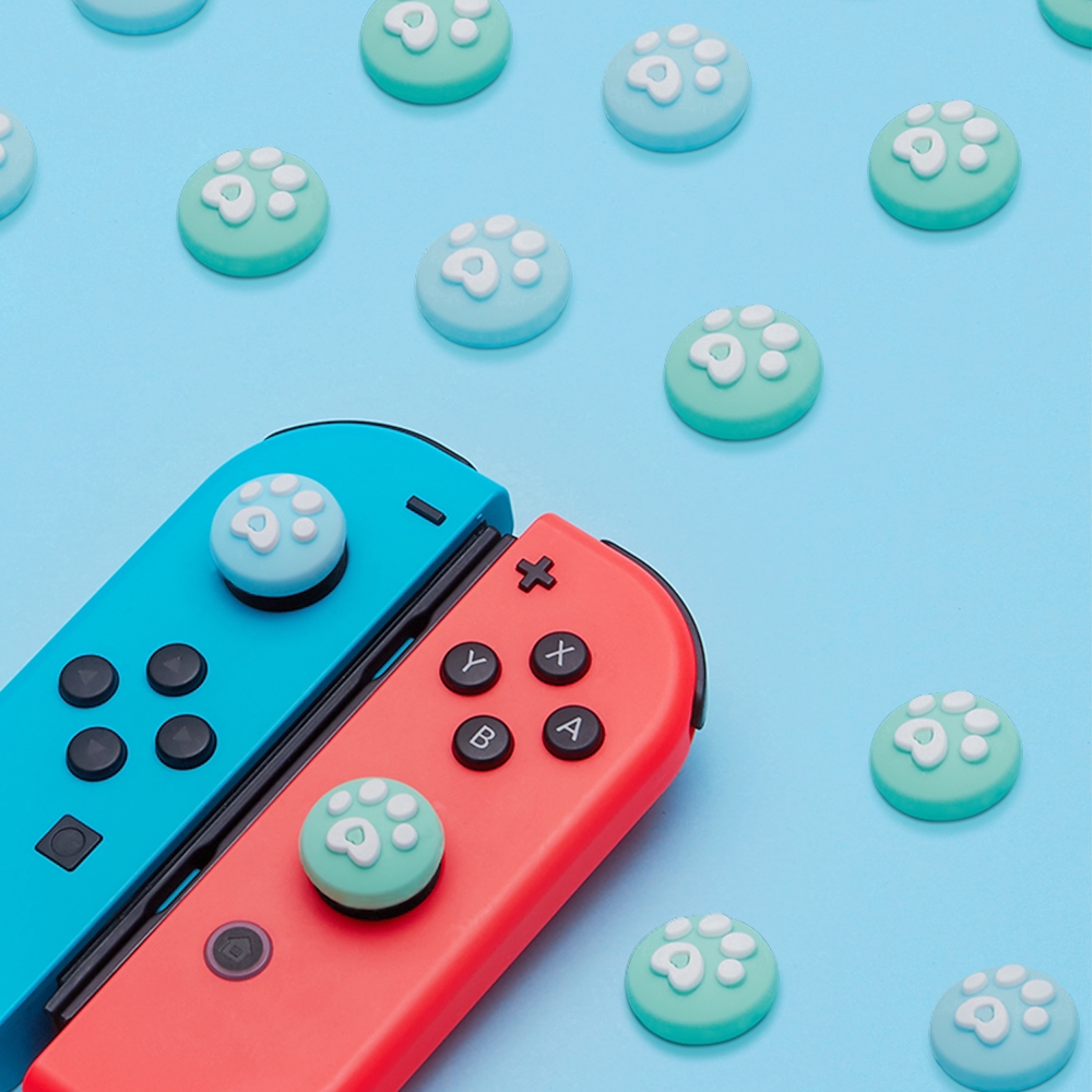 2枚nintendo Switch搖桿帽lite搖桿手柄帽貓爪可愛藍色搖桿帽類比套保護帽 蝦皮購物
