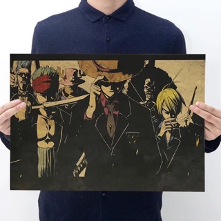 [現貨] 海賊王人物 艾斯 ONE PIECE 航海王 動漫 海報 復古牛皮紙 明星人物 懷舊臥室宿舍客廳牆畫裝飾畫