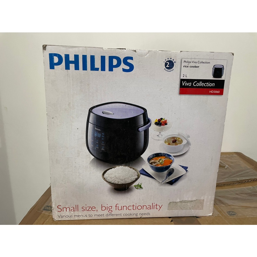 PHILIPS 飛利浦廚房家電 微電腦迷你電子鍋 HD3060(黑色) / 2L 電子鍋 全新二手品