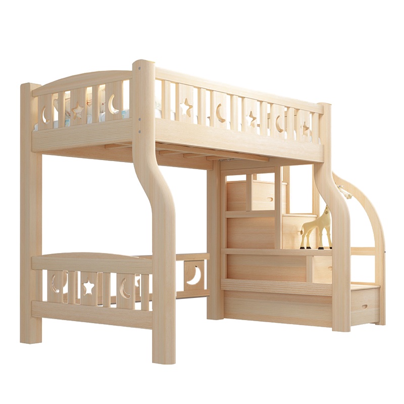 【HA BABY】兒童高架床-階梯款｜上漆(高架床架、成長床 、台灣製)