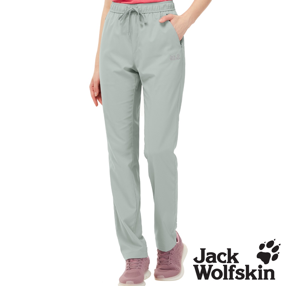 【Jack wolfskin 飛狼】女 鬆緊設計涼感休閒長褲 登山褲『岩灰』