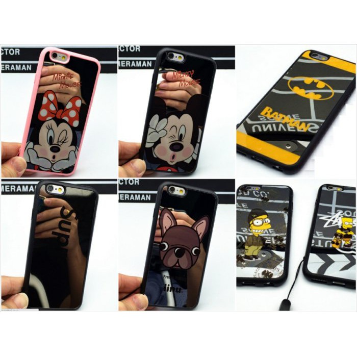 6S 米奇 米妮 迪士尼 iPhone6 手機殼 蘋果 6plus 軟矽膠套 鏡面全包邊 軟殼 哆啦A夢 辛普森 蝙蝠俠