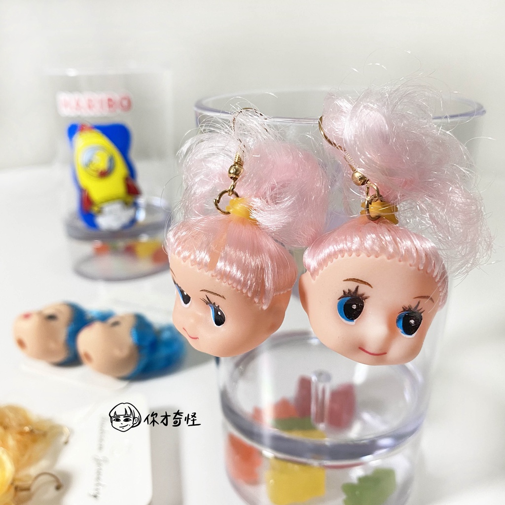【你才奇怪】現貨 芭比耳環 娃娃頭耳環 嬰兒娃娃 恐怖耳飾 創意飾品