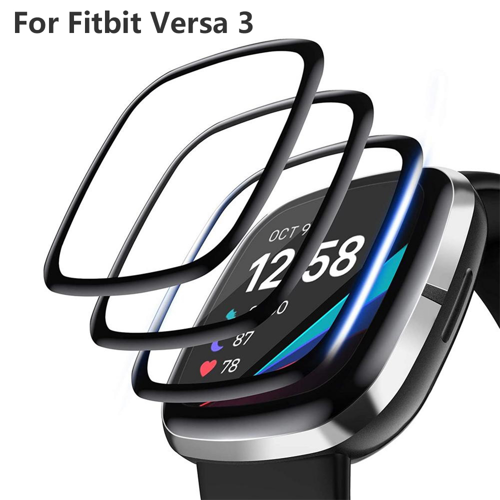 Fitbit Versa 3 全覆蓋保護貼 滿版软贴 Fitbit Sense 熱彎曲面保護膜 抗爆