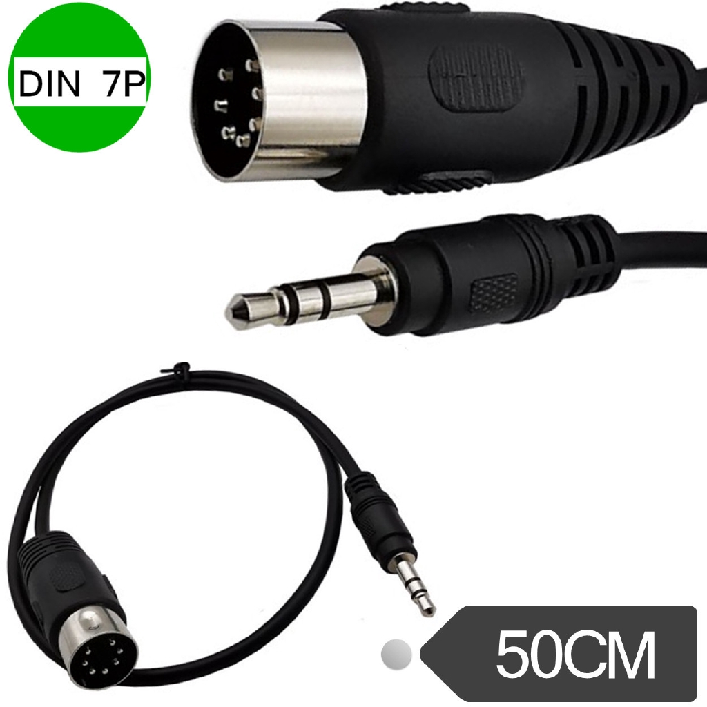 大DIN 7Pin對DC3.5mm 公電腦電視手機MP3音視頻線MIDI7芯 DIN7P 長0.5m