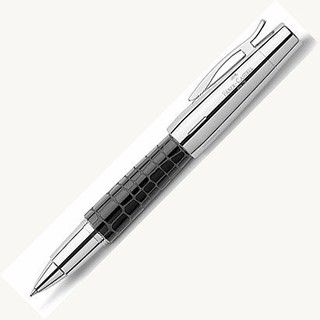 Faber-Castell E-MOTION系列黑色鱷魚紋鋼珠筆*筆蓋可免費刻字