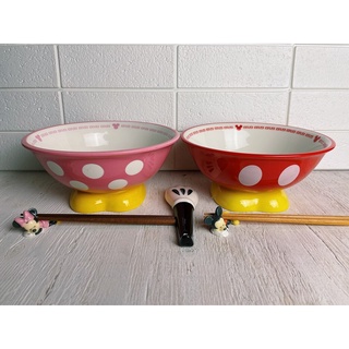 【現貨】【日本直送】日本 米奇 米妮 可愛造型拉麵碗 附湯匙 陶瓷碗
