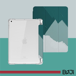 【BOJI】iPad設計保護殼 5/6/7/8/9/Pro/Air/Mini 霧面背透 氣囊保護殼 復古油畫 森系綠