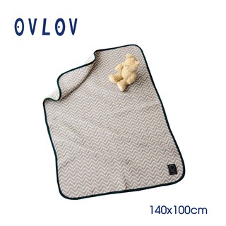OVLOV 日本製六層紗羊毛混織單人童被-人字形 (棕) C-BKT-4029-BR-M