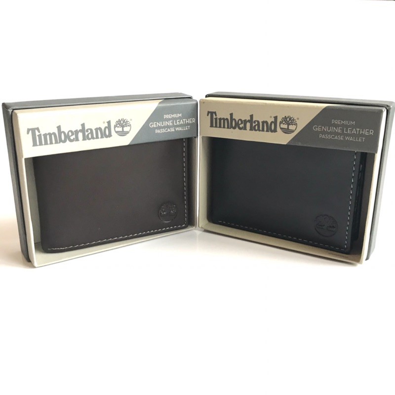 【Timberland美國官網】天伯倫皮夾 黑色/棕色 牛皮 二折款可放透明相片夾 男生皮夾 男短夾.