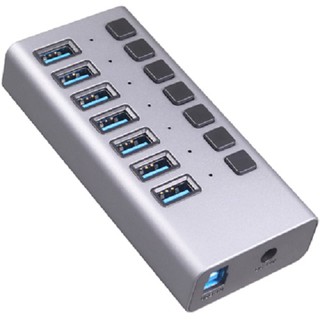 伽利略 USB3.1 Gen1 7埠 HUB 鋁合金 獨立開關 PEC-HC707