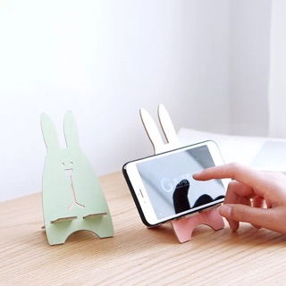 生活百貨 木質手機座 可愛兔子手機支架 通用懶人手機托架