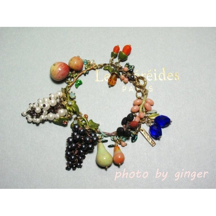 【ginger】Les Nereides (現貨)秋天豐碩果實水果葡萄西洋梨蘋果手鍊(搭備鍊可當項鍊)