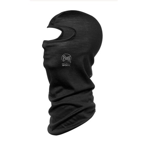 BUFF多功能頭巾 BF105580純黑素色美麗諾羊毛蒙面頭巾