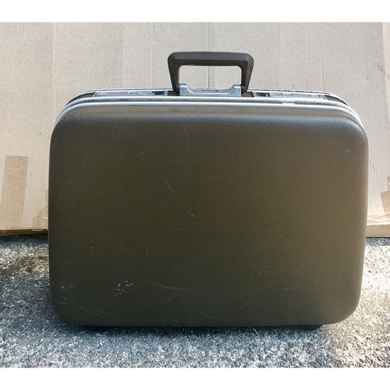Echolac 早期 棕色硬殼手提箱 附鑰匙 硬殼箱 手提箱 旅行箱 行李箱 公事包 愛可樂