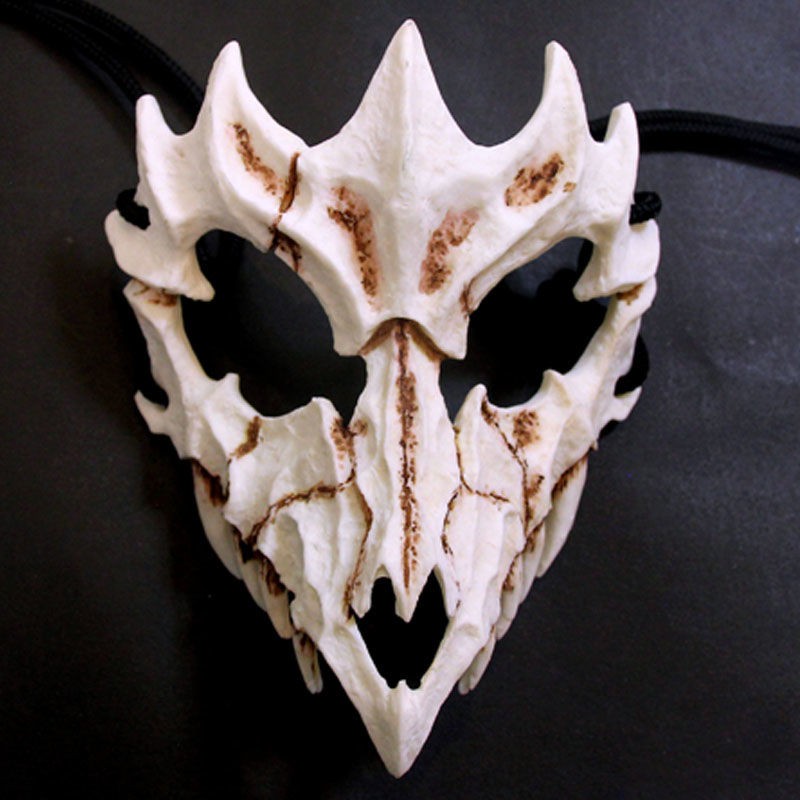 恐怖面具日本作家倉戸みと龍神面具萬聖節cos 猛虎夜叉半面妝舞會恐怖面罩面具派對面具骨頭面具恐怖新款 蝦皮購物
