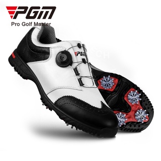 Pgm 高爾夫運動鞋男士旋轉鞋帶皮革運動鞋帶防水護腿(內有鞋子設計)