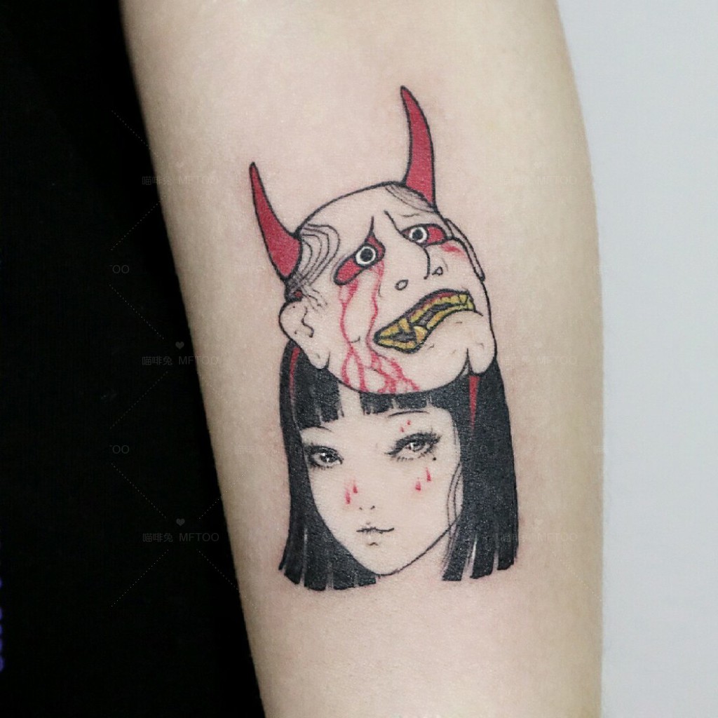 現貨 般若富江 紋身貼紙善惡面具日系黑暗少女紋身貼鬼面圖案手臂男女個性紋身貼紙刺青貼紙配件飾品halikicshop 蝦皮購物