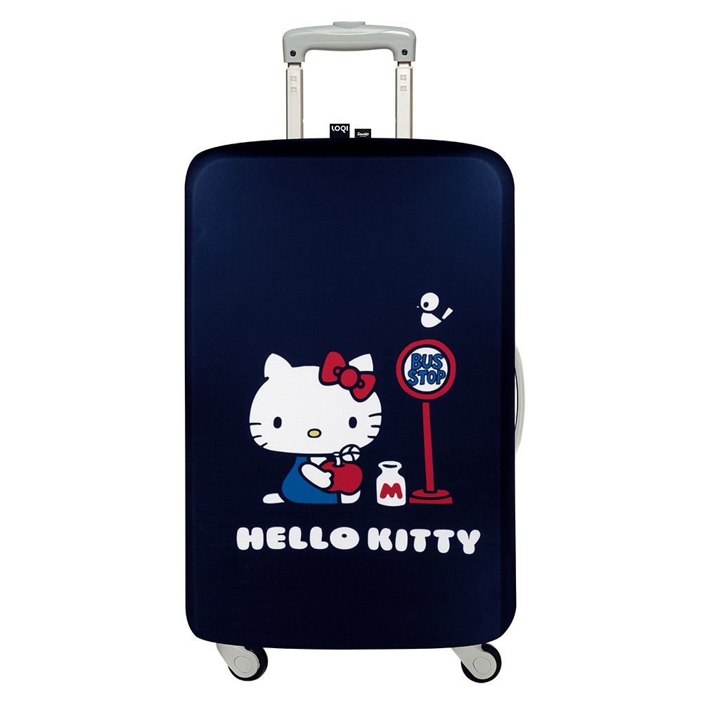 LOQI行李箱外套【Hello Kitty 巴士 - L號】行李箱保護套防塵保護套、防刮、高彈力