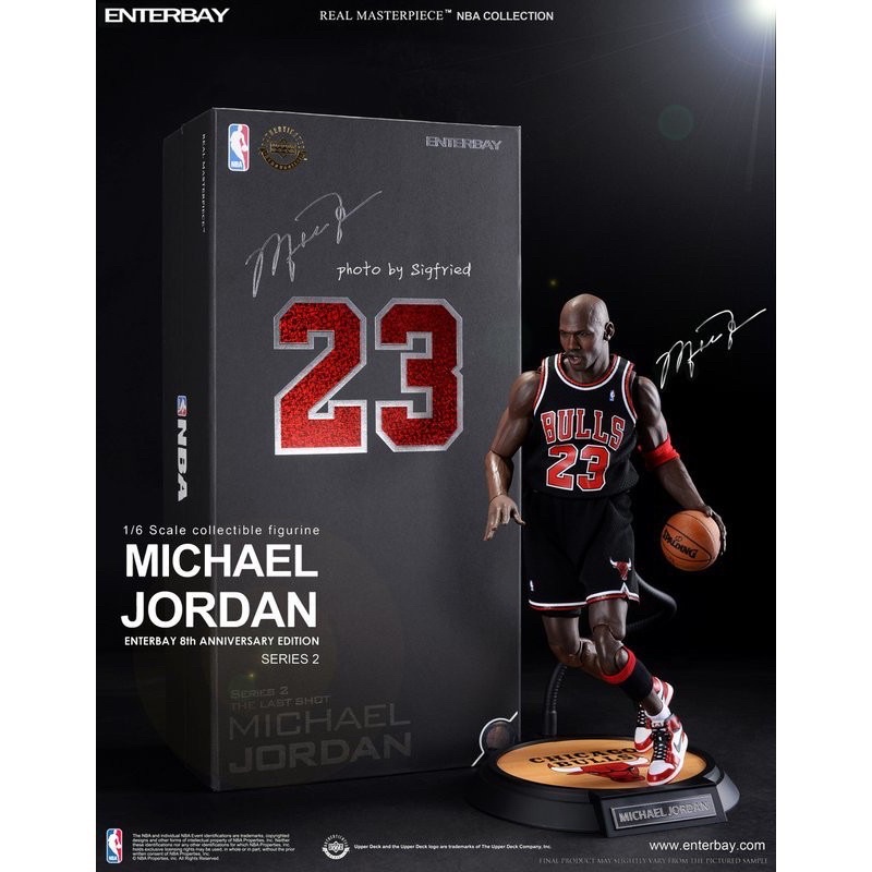 二手美品 ENTERBAY 送正版 紅衣+紅褲  1/6 12吋 麥可喬丹 8週年 Jordan 黑色客場版