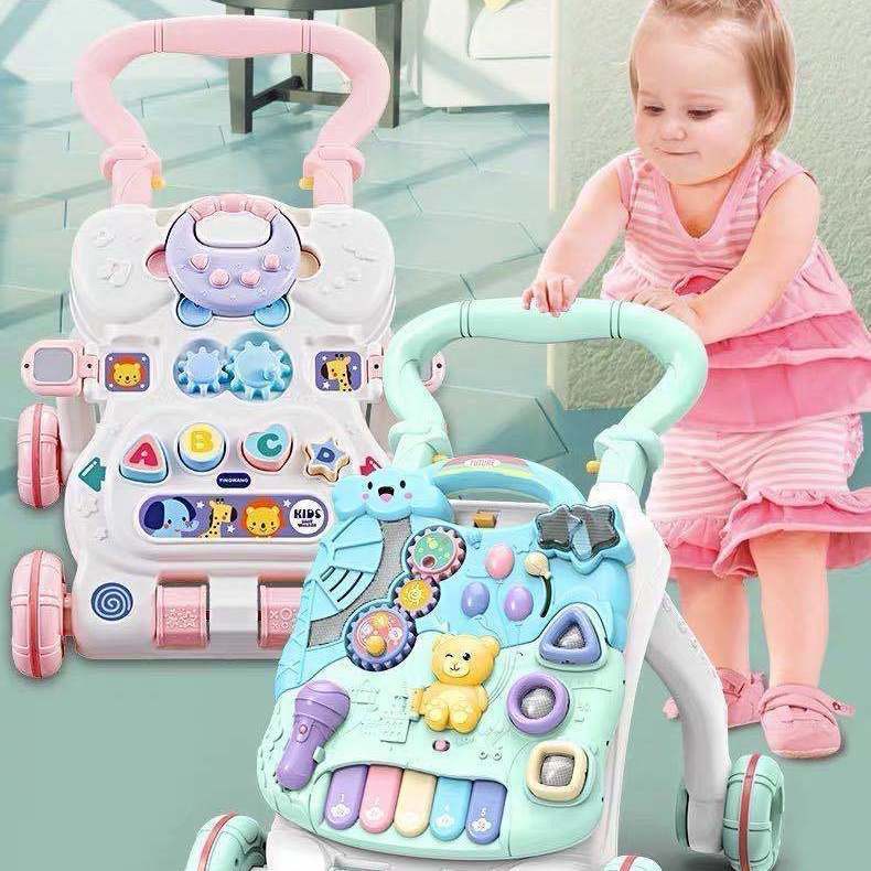 寶寶學步車多功能防側翻版嬰兒必不可少學走路助步學步兩用推車