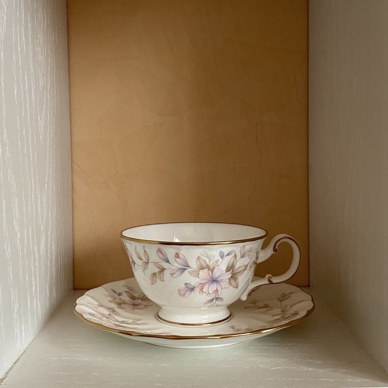 【現貨】日本 Noritake 骨瓷咖啡杯（1杯1盤) 日本製 CHELSEA FLOWER SELINA