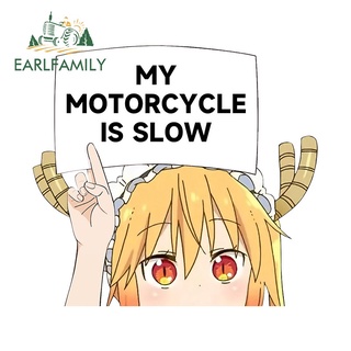 Earlfamily 13cm x 11.9cm 適用於 Tohru My Motorcycle 很慢貼紙動漫衝浪板摩托