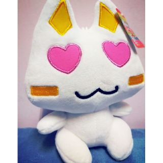 日本超Q 絕版 TORO貓 白色貓咪玩偶 小白喵 愛心 害羞 癡情娃娃