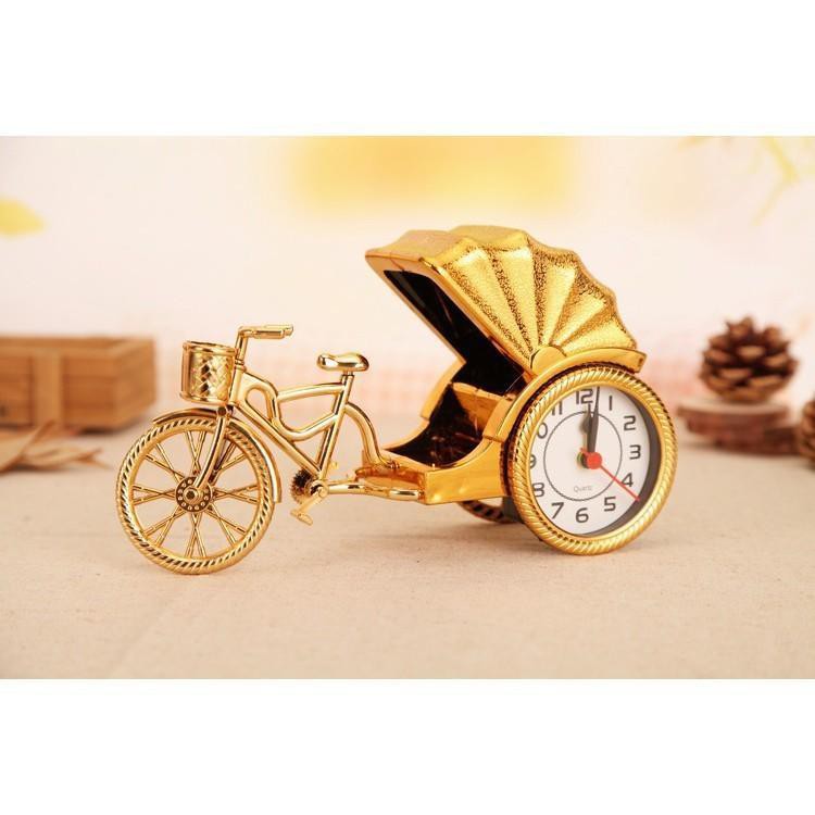 (大樹的家): 金色復古老爺車鬧鐘時鐘三輪車擺設收藏大特價