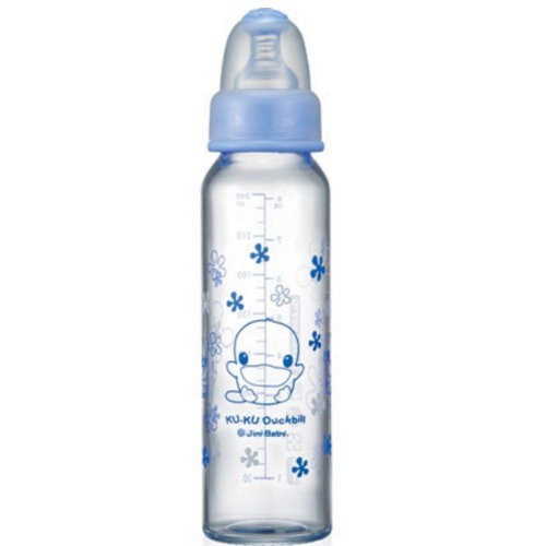 KUKU 酷咕鴨 晶亮加厚標準玻璃奶瓶240ml(小叮噹婦嬰用品)