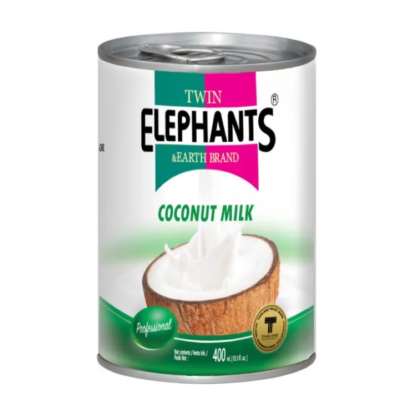 【泰國 雙象地球牌】17~19%香純椰奶 (400ml/罐）