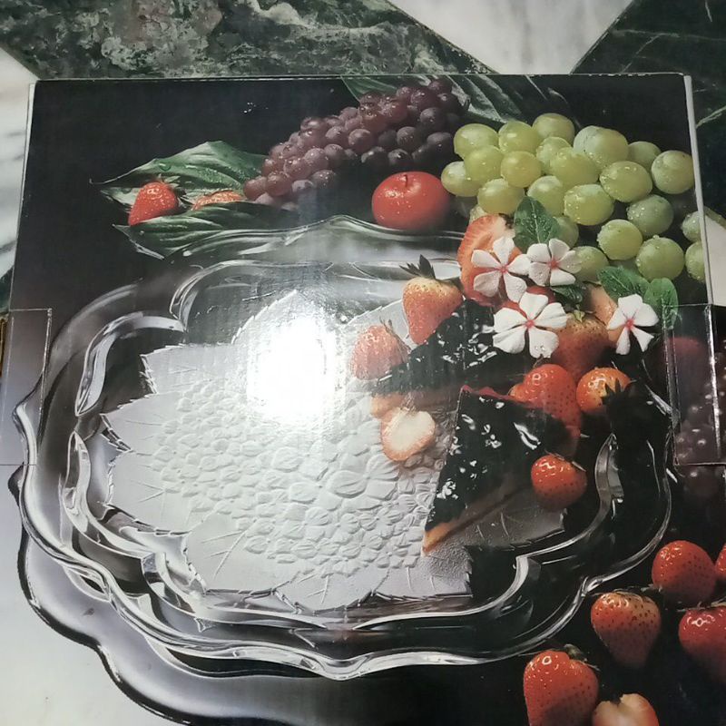 日本SOGA玻璃水晶雕花水果盤