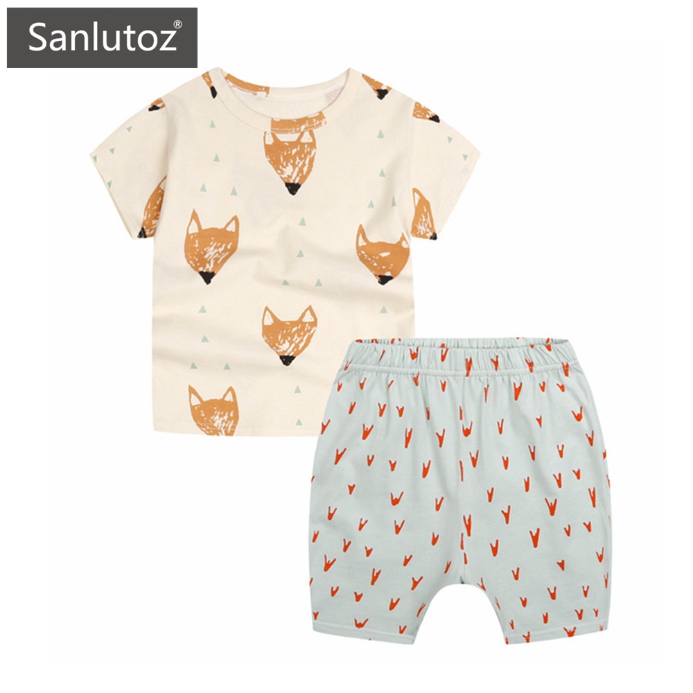 Sanlutoz 男童短袖上衣+短褲 時尚小童童套裝