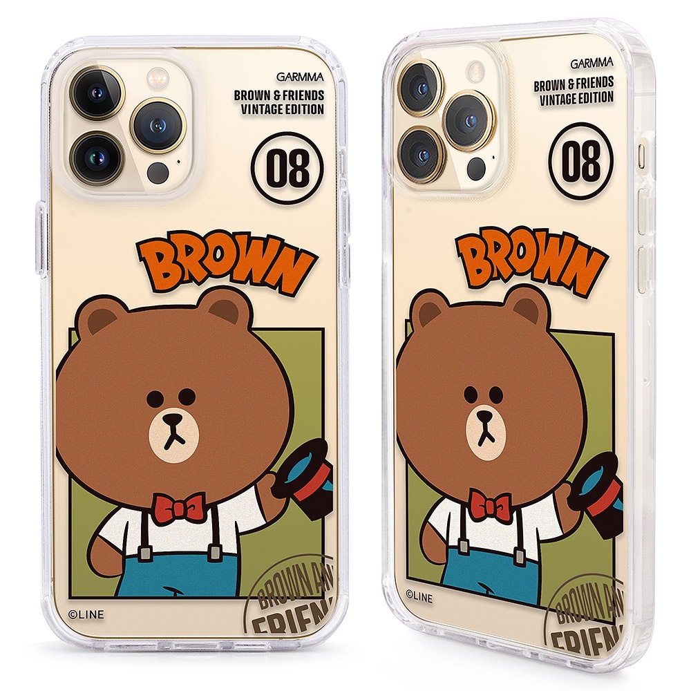 GARMMA LINE FRIENDS 二合一四角防摔保護套 復古熊大