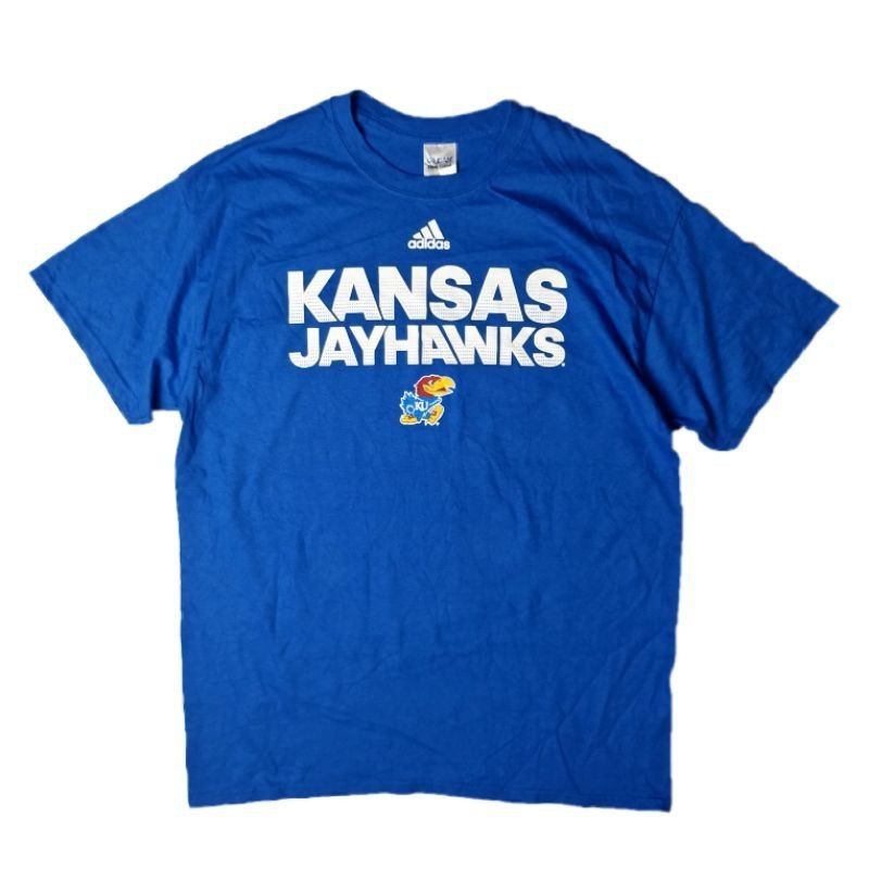 ✨車庫古著✨ Vintage Adidas  NCAA Kansas Jayhawks 堪薩斯大學松鴉鷹籃球隊 古著T