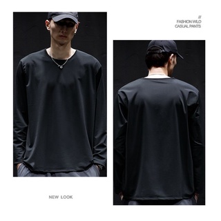 【DAWE運動戶外】 [L-10XL]特大尺碼冰絲網眼長袖T恤 男胖子寬鬆加肥加大尺碼冰感休閒速乾上衣潮 男士長袖T恤戶