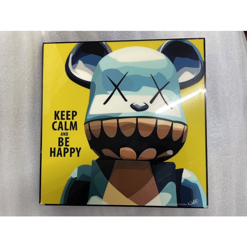 KAWS Be@rBrick Chompers Pop Art Poster “Be Happy”