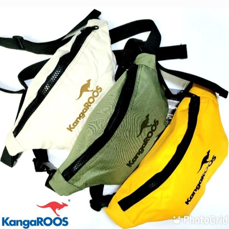 KangaROOS｜限量款 - 多功能斜肩包 腰包 隨身小包  土黃色,軍綠色,奶茶色