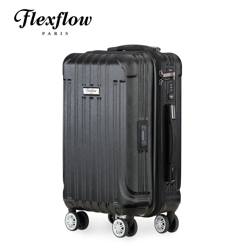 Flexflow 髮絲黑 里爾擴充系列19吋 智能測重防爆拉鍊旅行箱
