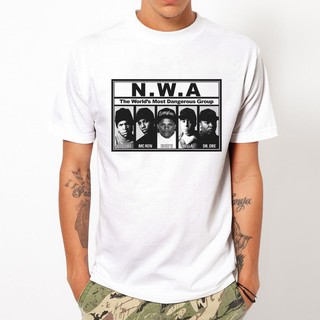 N.W.A 中性短袖T恤 白色 NWA Ice Cube, Dr. Dre, Eazy E, Yella, Ren