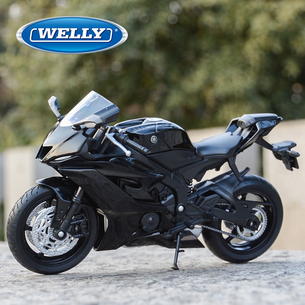 山葉 Welly 1: 12 2020 Yamaha YZF-R6 黑色壓鑄車輛收藏性愛好摩托車模型玩具