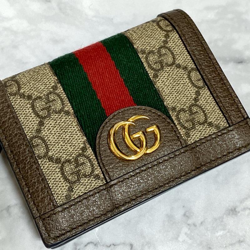 95成新正品Gucci 老花 短夾 零錢包 小包 小短夾