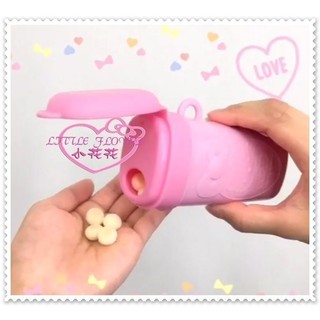 小花花日本精品♥ Hello Kitty 零食盒 糖果罐 餅乾罐 隨身攜帶 粉色側姿緞帶11163107