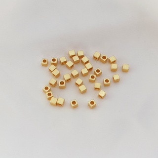 古法金配件18K包金啞金方塊3mm隔珠散珠串珠手工DIY飾品配飾材料