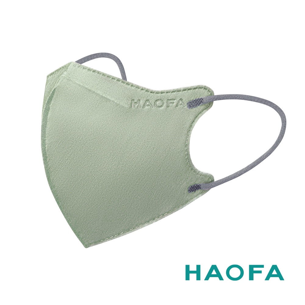 HAOFA氣密型柔光99%防護醫療N95口罩-植光灰綠-XS(10入)