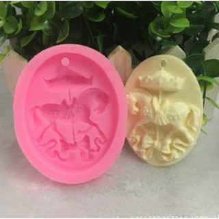 單孔 矽膠模 木馬 手工皂模具 橢圓形 立體模具
