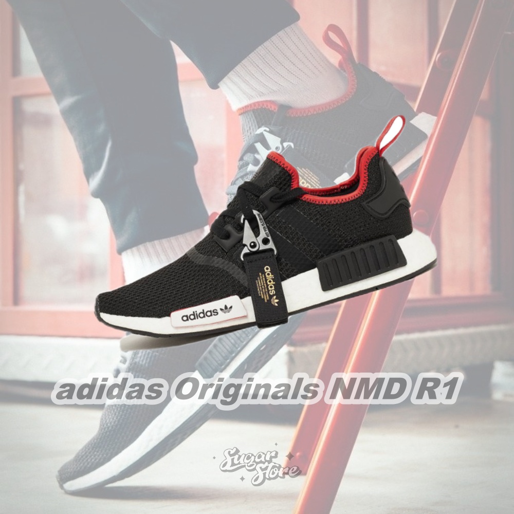 68折🔻Adidas Originals NMD R1 黑紅經典款 吊鉤 男女鞋 FZ3449